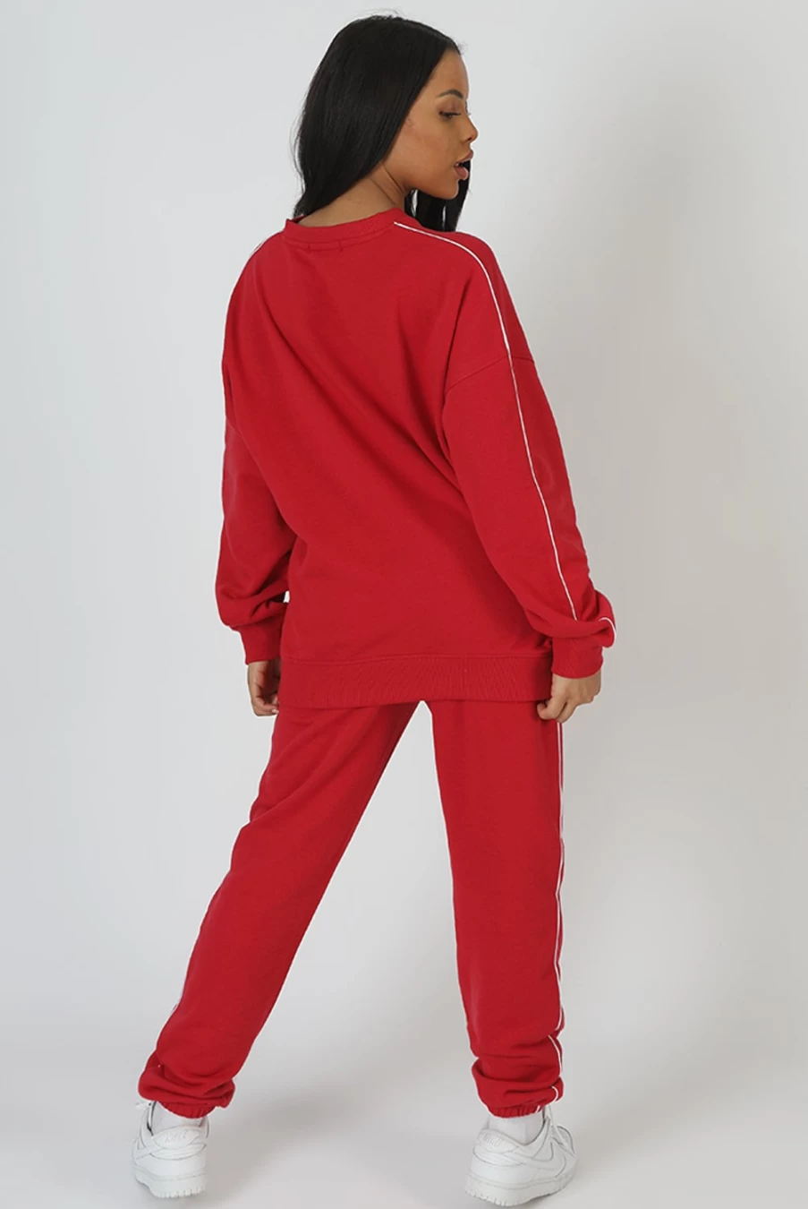 "Public Desire Women's Red 90's Piping Detail Jogger Pants"
