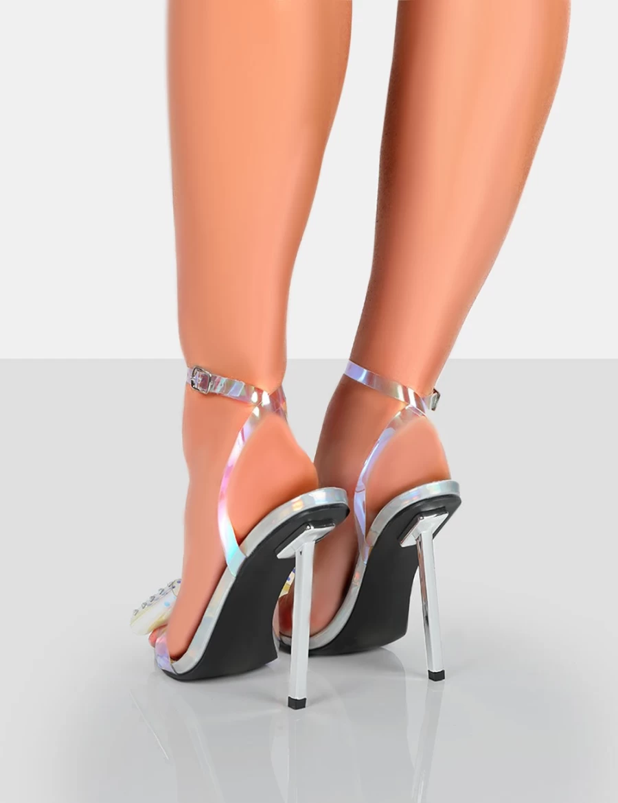 Public Desire Women's Iridescent Stiletto Heels with Bow - Gigi Pu Style