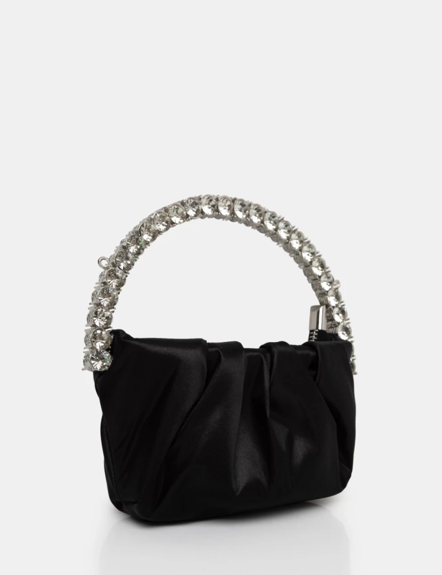 Public Desire Women's Black Aurora Pu Diamante Handle Mini Bag
