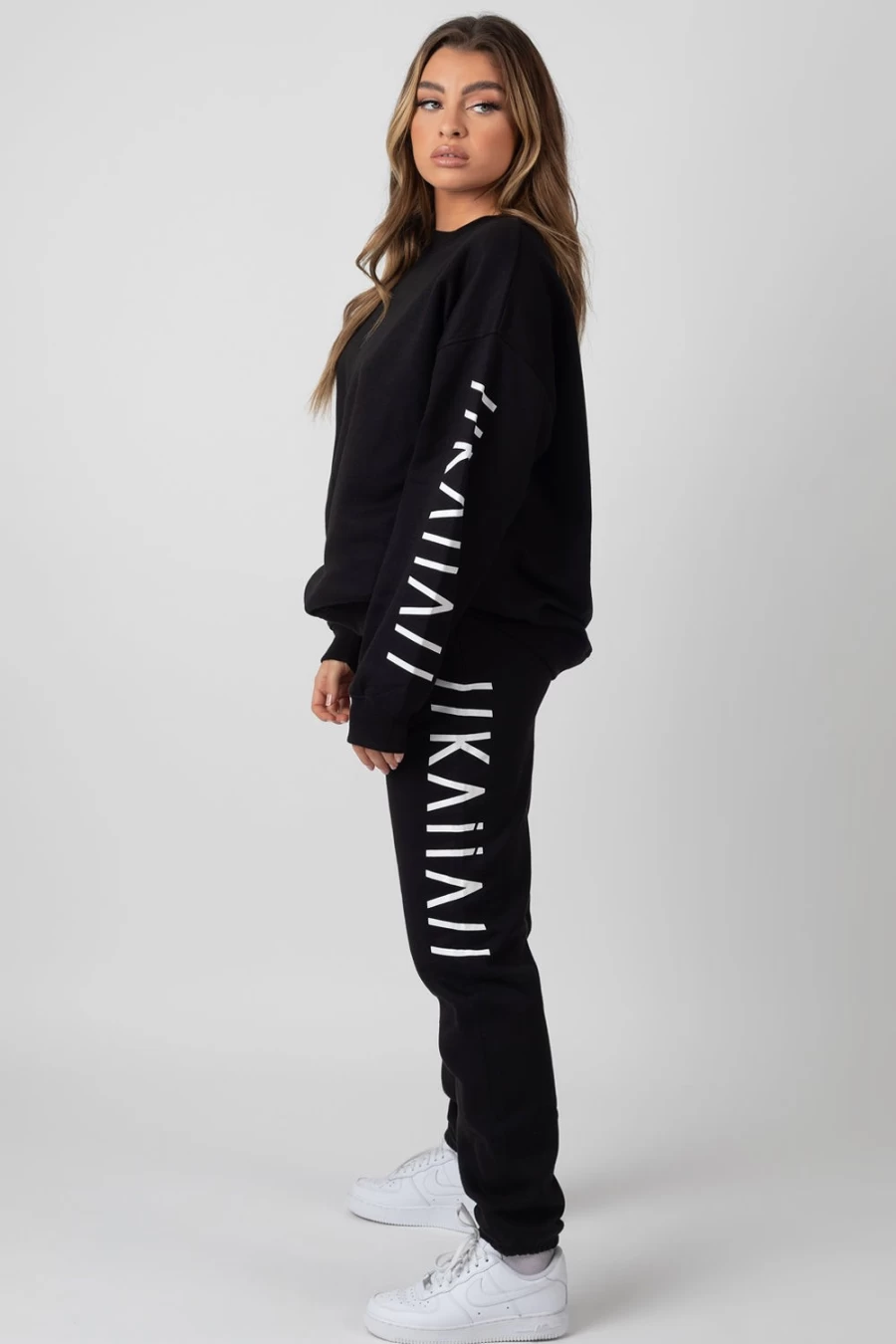 Women's Black Oversized Public Desire Branded Slogan Joggers