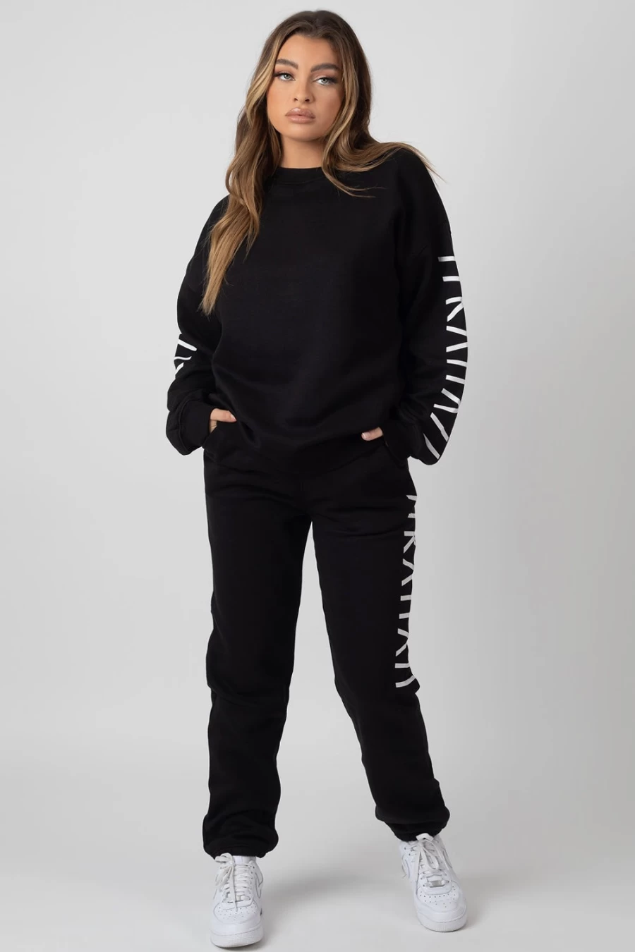 Women's Black Oversized Public Desire Branded Slogan Joggers