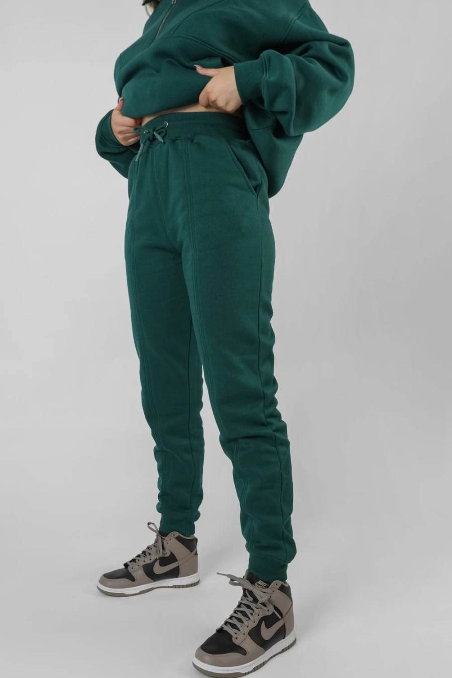 Public Desire Women's Forest Green Seam Front 90S Joggers