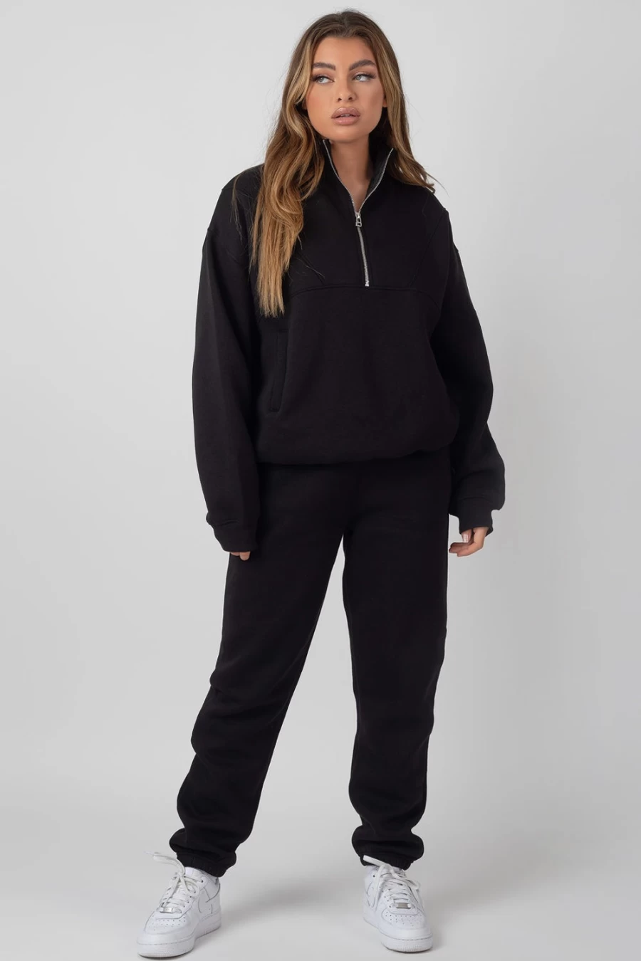 Public Desire Women's 90s Black Oversized Joggers - High Waist Casual Lounge Pants