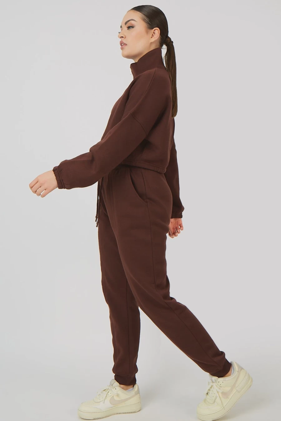 Women's Public Desire Chocolate Oversized 90s Joggers with Seam Front Detail