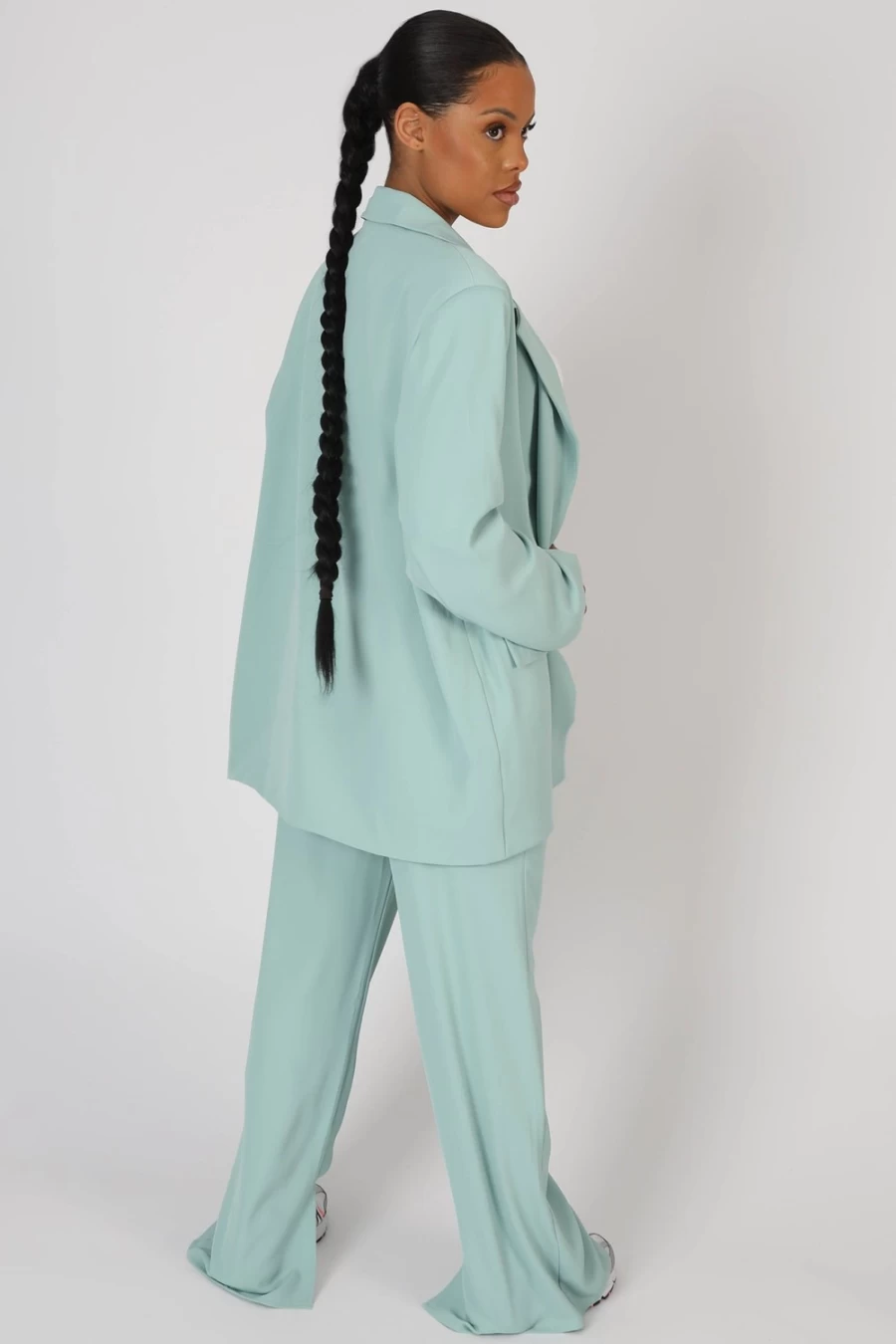 "Public Desire Women's Peppermint Oversized Dad Blazer Coat"