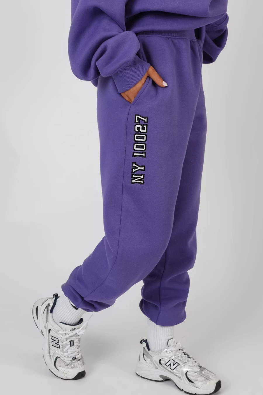 Public Desire Women's Purple 90's Embroidered Slogan Jogger Pants