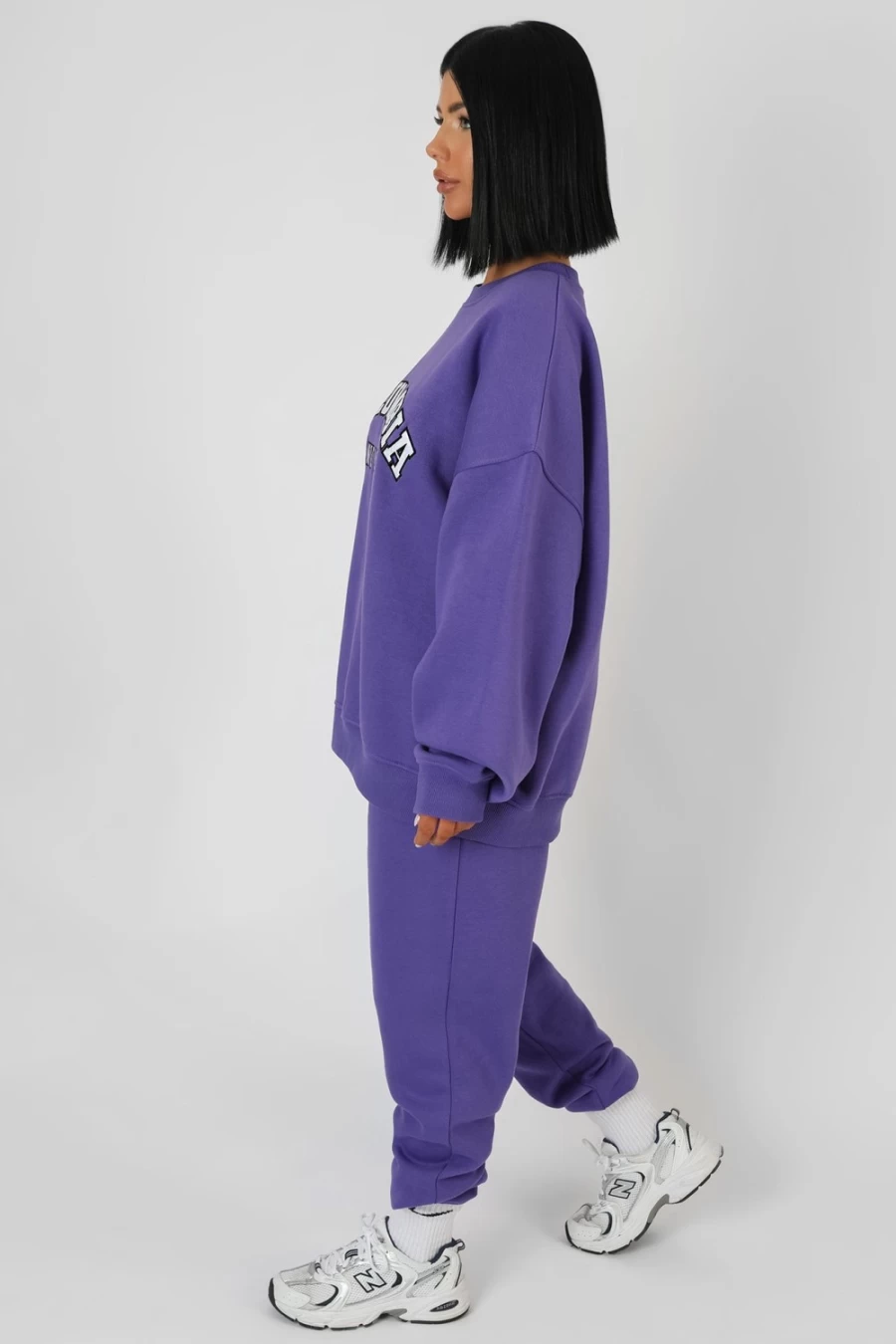 Public Desire Women's Purple 90's Embroidered Slogan Jogger Pants