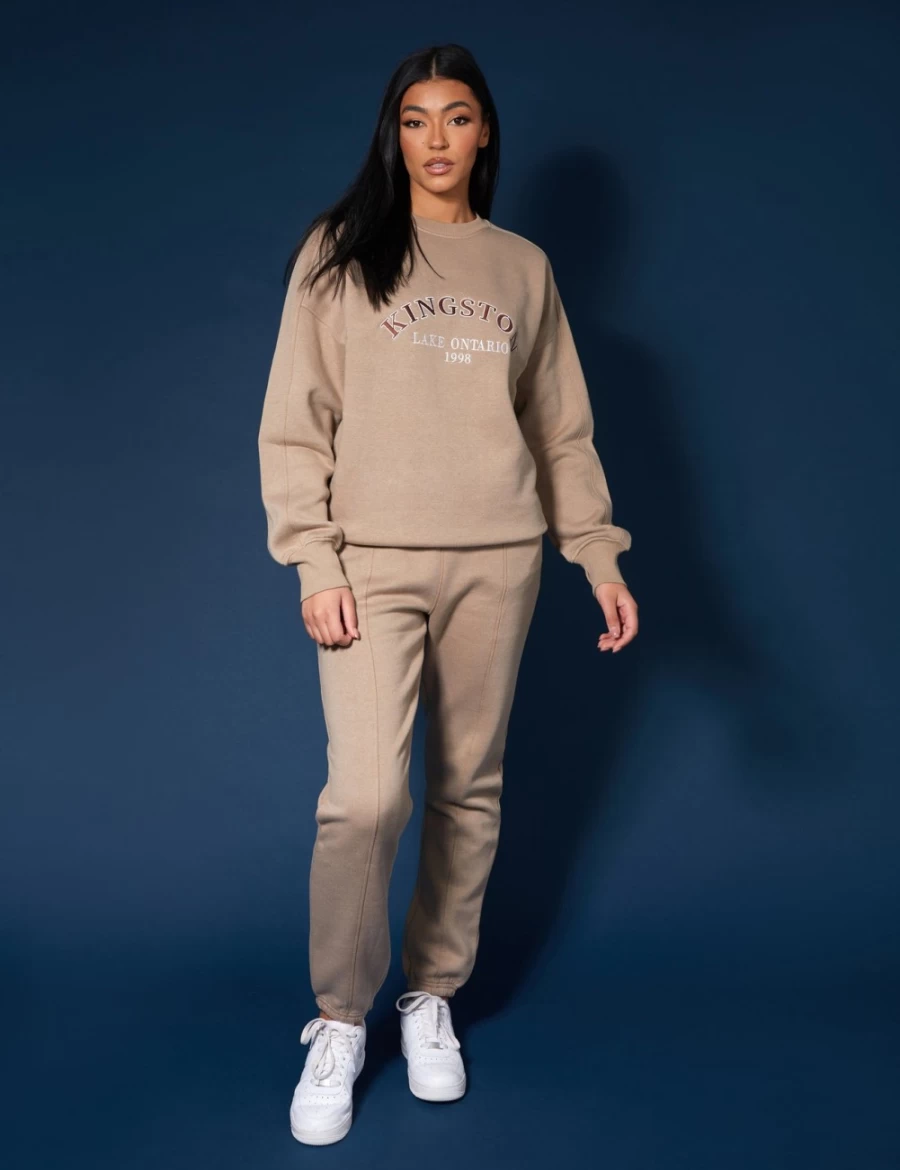 Public Desire Women's Ash Seam Front 90S Joggers - High Waisted Casual Trousers