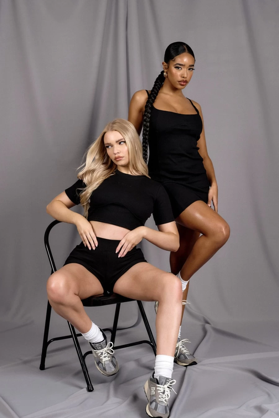 Public Desire Black Kaiia Underbust Ribbed Mini Dress for Women