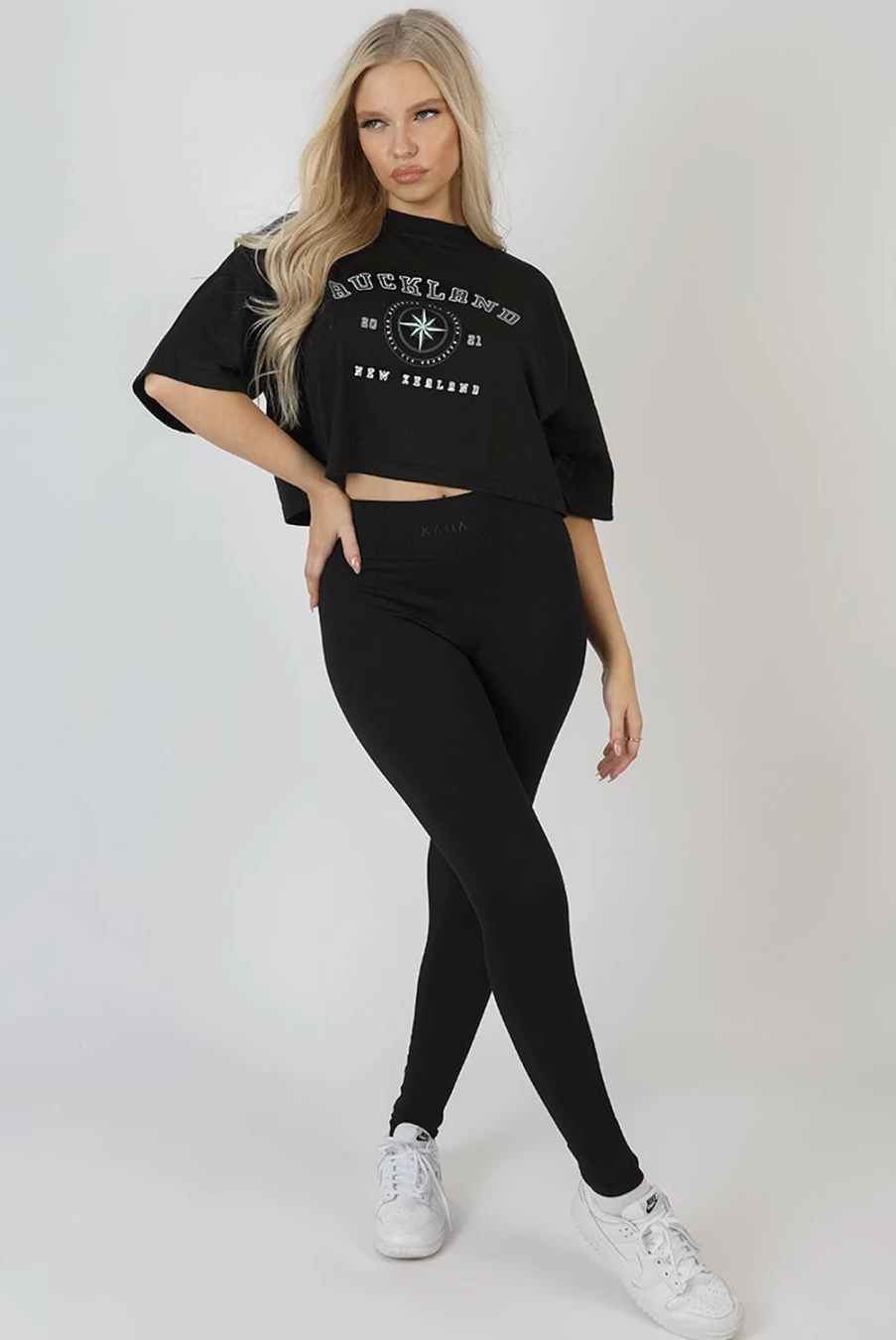Public Desire Women's Black Crop Top - Auckland Slogan Tee