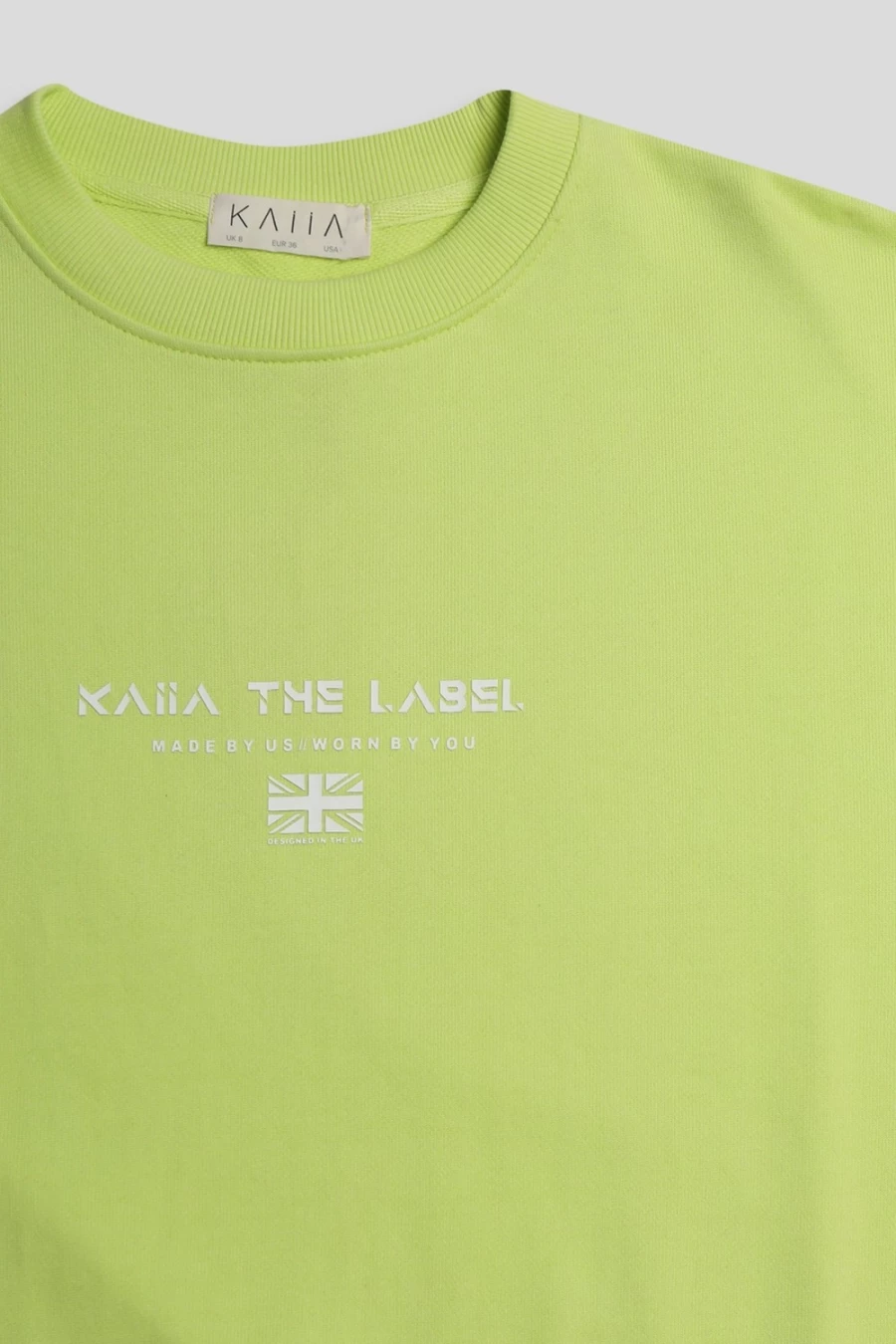 "Public Desire Women's Lime Oversized Graphic Sweatshirt"