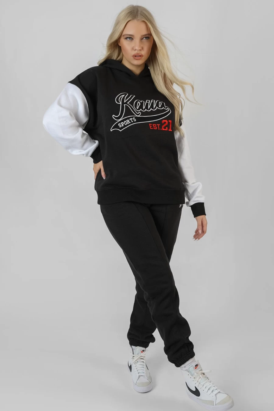 Public Desire Women's Black 90s Varsity Seam Front Joggers