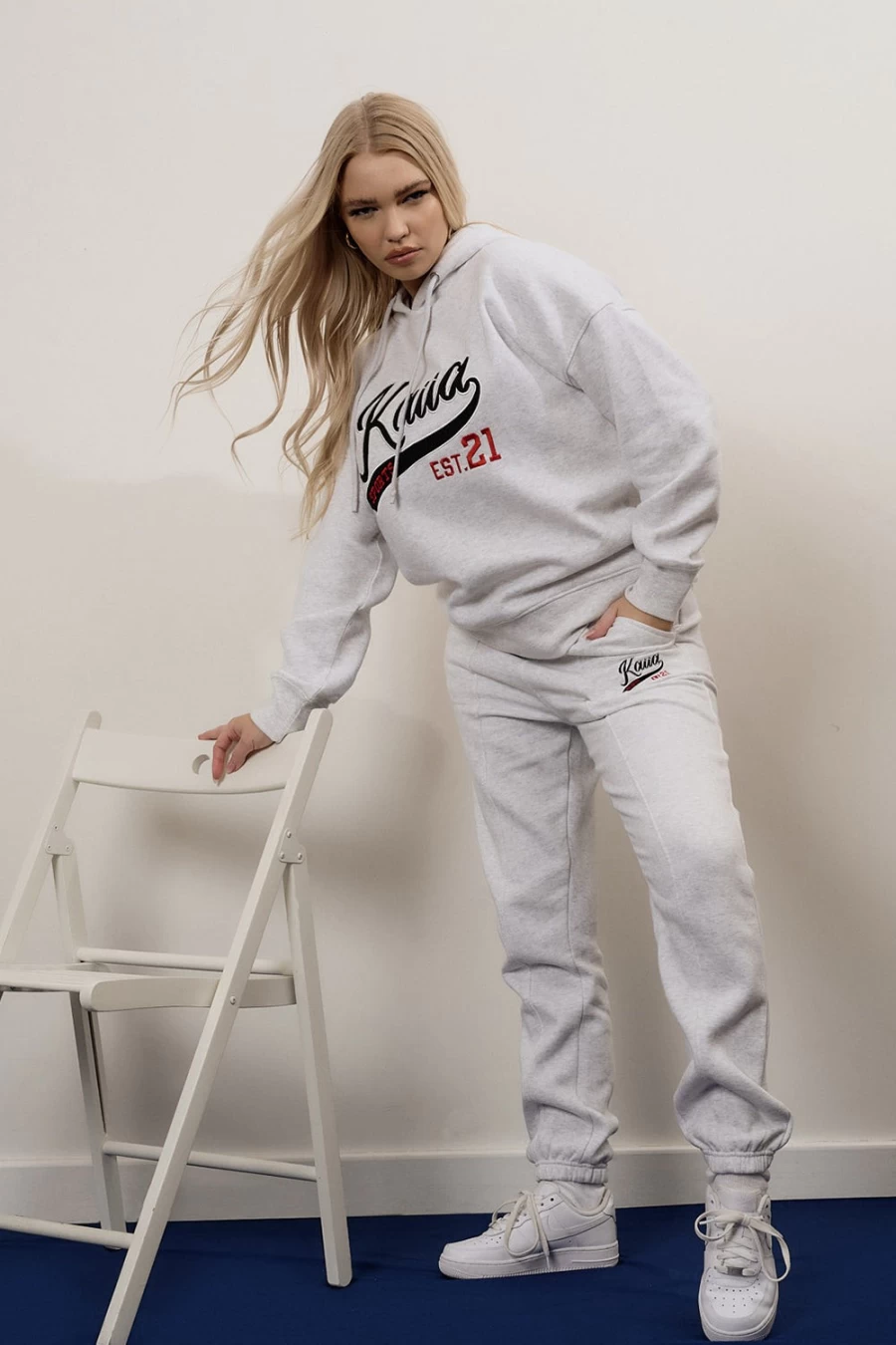Public Desire Women's Oatmeal 90's Varsity Seam Front Joggers