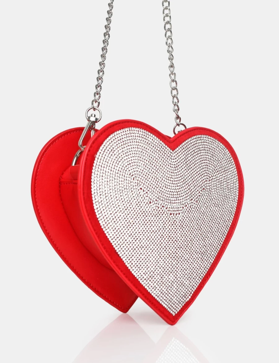 Public Desire Phillippa Pu Red Diamante Bag for Women - Glamorous Evening Clutch