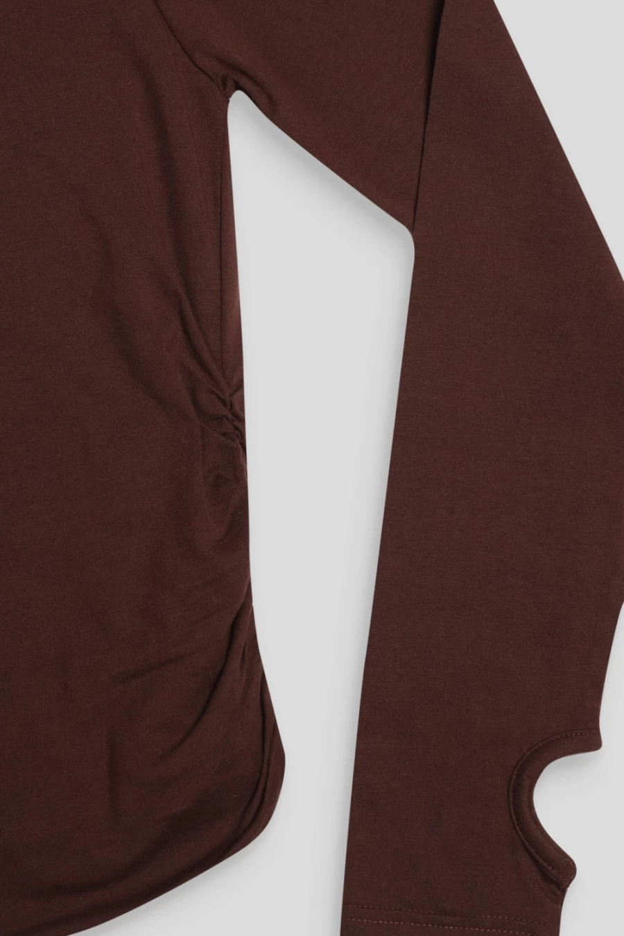 "Public Desire Women's Chocolate Curve Ruched Side Lounge Top"