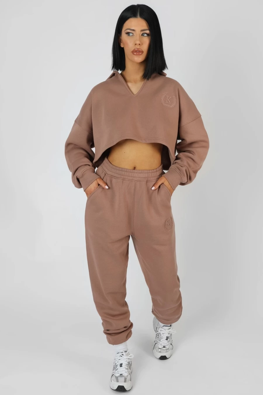 Public Desire Women's Frappe Embroidered 90s Joggers - Vintage High-Waisted Sweatpants