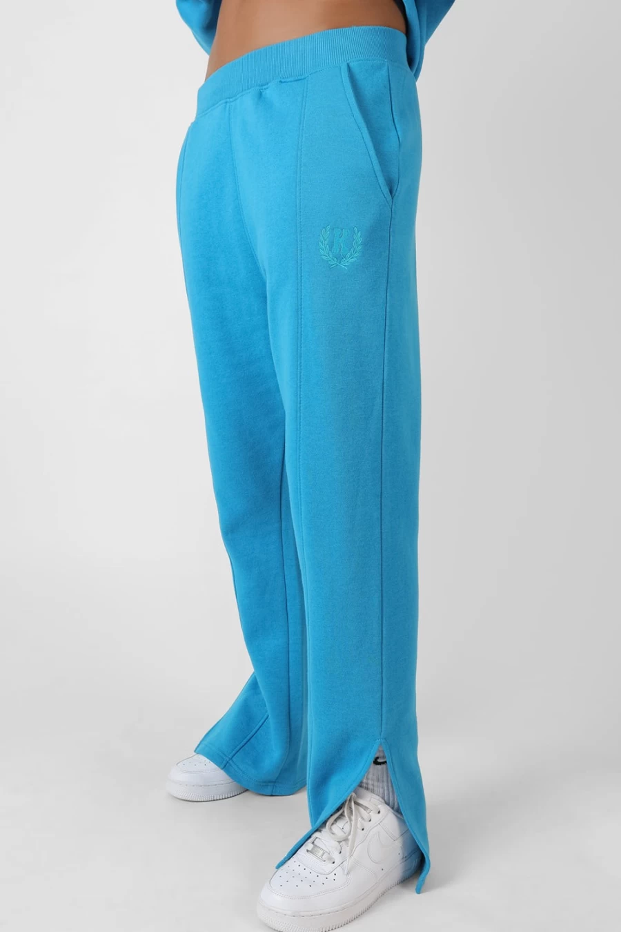 Public Desire Women's Blue Kaiia Embroidered Tonal Joggers Pants