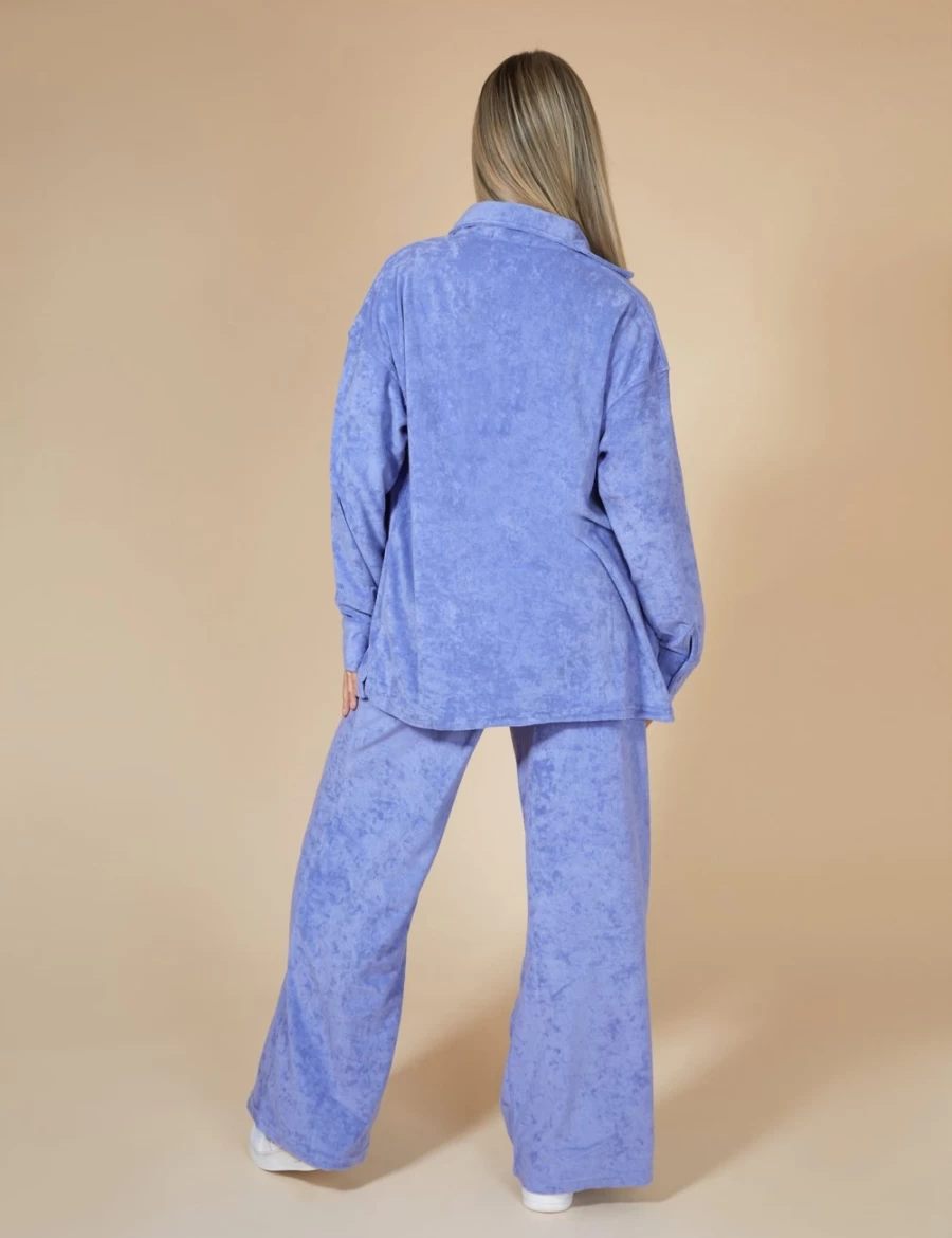 "Public Desire Women's Purple Oversized Towelling Shirt - Soft & Stylish Casual Wear"