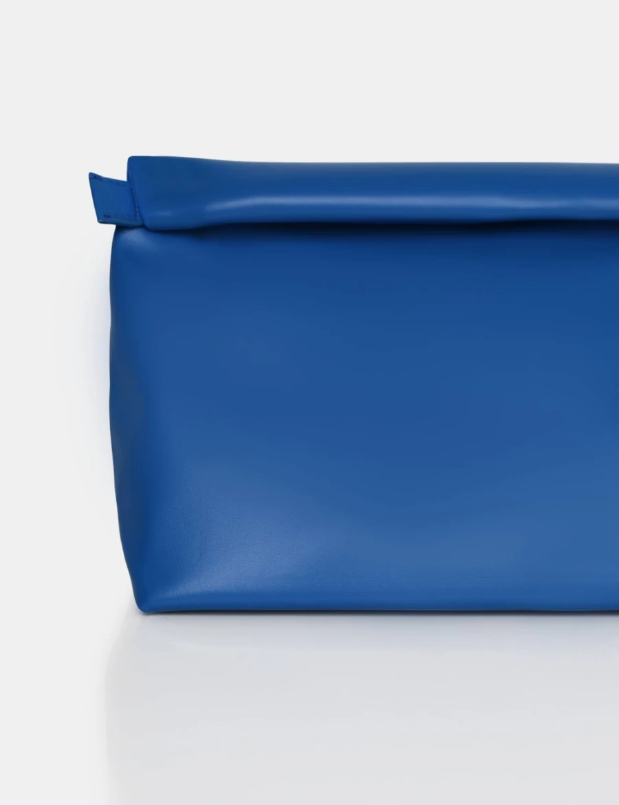 Public Desire Women's Cobalt Aria Folded Detail Clutch Bag