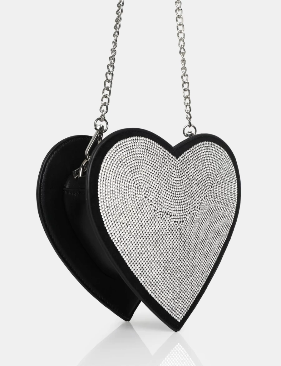 Public Desire Phillippa Pu Black Diamante Bag for Women